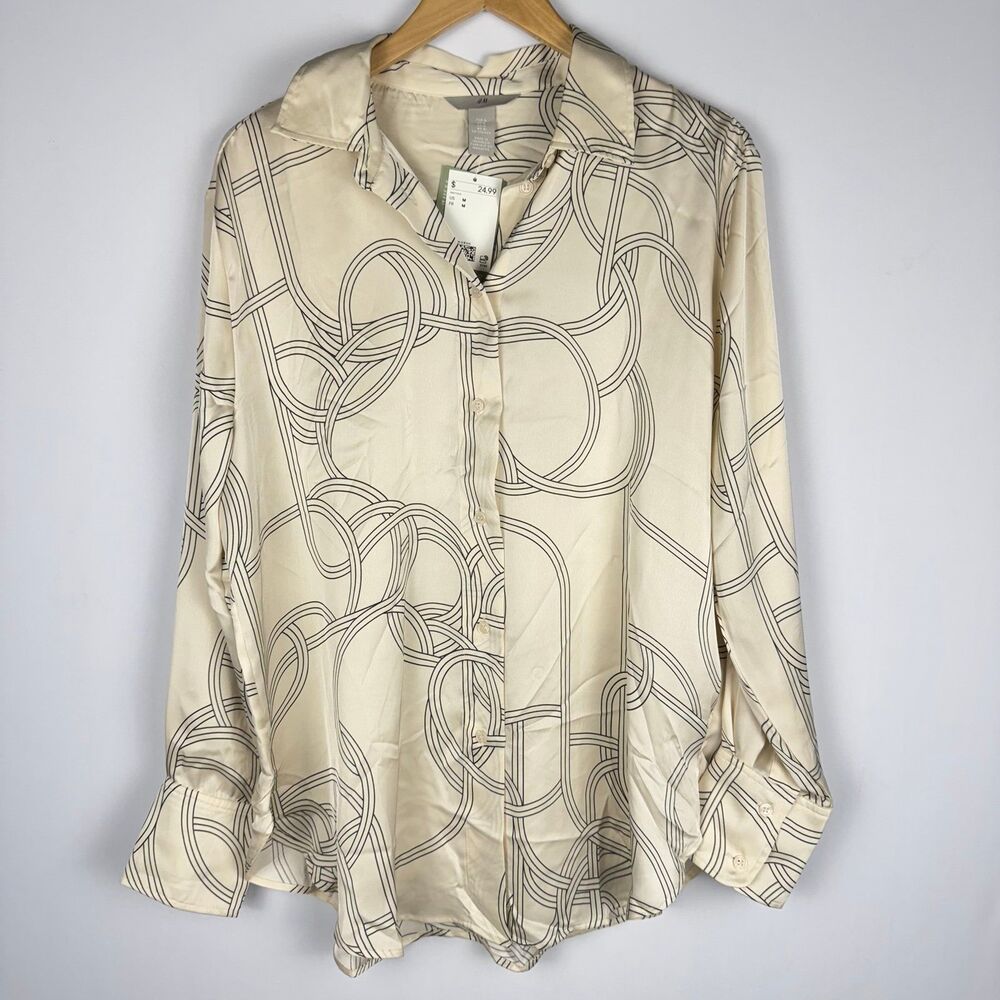 H&M Cream White Button Down Top
